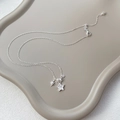 Collana in argento sterling S925 con ciondoli a stella in zirconia e stelle lucide - Argento 925 / Argento