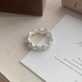 Retro mat S925 sterling zilveren rozenring met doorlopend bloemendesign en open vorm - Verstelbaar Open / Zilver