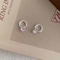 S925 sterling zilveren hart oorbellen met roze zirkoon en minimalistisch hoepel ontwerp - 990 zilver / Zilver