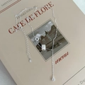 Collana in argento S925 con pendente a cilindro in zirconi e goccia scintillante - Argento 990 / Argento