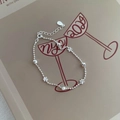 Elegante bracciale in argento sterling S925 con perle laser scintillanti e fiori - Argento 925 / Argento