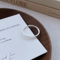 Elegant adjustable S999 silver ring with floral texture on a rustic wooden tray - Adjustable Open / Men's Style (D832)