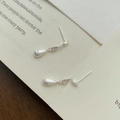 Pendientes de gota en plata S925 con acabado mate y detalles de circonita - Plata 990 / Plateado