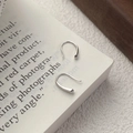 Orecchini a goccia minimalisti in argento sterling S999 con elegante finitura lucida - Argento 990 / Oro Bianco