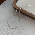 Minimalist S925 sterling silver beaded bracelet with adjustable chain and lobster clasp - 925 Silver / Silver