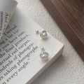 Minimalistische S999 sterling zilveren zoetwaterparel oorknopjes met spiraalontwerp - Schroefsluiting / Zilver