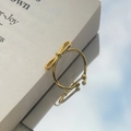 Minimalist S925 sterling silver bow knot ring in gold finish with an adjustable open design - Adjustable Open / Gold