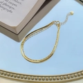Minimalist double-layer S925 sterling silver snake and bead chain bracelet in gold - 925 Silver / Gold