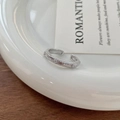 Vintage S925 sterling silver star ring with brushed texture in an open adjustable design - Adjustable Open / White Gold