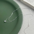 Minimalistische S925 Sterlingsilber Halskette mit Diamantanhänger und doppellagigem Ketten-Stil - Silberner Ein-Diamant-Stil