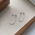 Elegante S925 Sterlingsilber Tropfenohrringe mit glitzernder Diamantschliff-Textur - 925er Silber / Silber