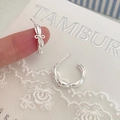 Pendientes de plata de ley S925 con diseño de lazo y acabado de textura delicada - Plata 925 / Plateado