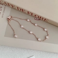 Elegant S925 sterling silver bubble zircon bracelet in a rose gold finish - 925 Silver / Rose Gold