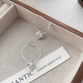 Orecchini a cerchio minimalisti in argento sterling S925 con cinque perline in una scatola - Argento 925 / Argento