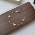 Elegantes S925 Sterlingsilber Irisblumen-Armband mit verstellbarem Sternschieber - 925er Silber / Gold
