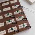 S925 sterling zilveren ringen set met diverse smaragd en peervormige groene zirkonia - Verstelbaar Open / Groen (D757)