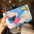 Pochette en toile blanc cassé avec fermeture éclair et illustration d'été douce - Style Princesse