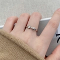 S925 sterling silver bow ring for women featuring a delicate minimalist band design - Adjustable Open / Bowknot Style (D529) / Silver