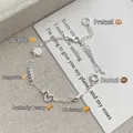 Bracelet en argent sterling S925 avec breloques miniatures de croissants et donuts - Argent 925 / Argenté