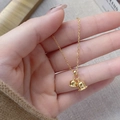 Elegant gold lily of the valley pendant necklace featuring a double flower bell design - 925 Silver / Gold
