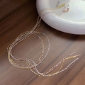 S925 sterling silver minimalist adjustable chain in silver, gold, and rose gold tones - Starry Sky Chain / 925 Silver / White Gold