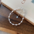 S925 sterling silver bracelet with freshwater pearls and pink gemstones in a variant view - 925 Silver / Pink Opal Silver