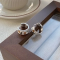 Orecchini a cerchio in argento S925 con smalto bianco e motivo a tulipano arancione - Argento 925 / Fiore Arancione