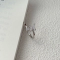 Eleganter S925 Sterlingsilber Schmetterling Ring offen mit funkelnden Zirkonia Steinen - 925er Silber / Weißgold