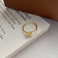 Elegant adjustable golden bow ring with hollow design in S925 sterling silver finish - Adjustable Open / Gold