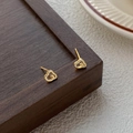 Elegante S999 Silber Wolken-Ohrstecker mit goldenem Hohlmuster im minimalistischen Stil - Gold