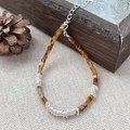 S925 sterling silver tiger eye stone bracelet with handcrafted metal wire details - 925 Silver / Circle Style (F238-F239)
