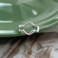 Minimalist S925 sterling silver wavy open ring for women with adjustable band design - Adjustable Open / Silver