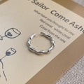 Anillo abierto de cuerda trenzada de plata de ley S925 con diseño tejido minimalista mujer - Abierto Ajustable / Plateado