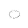 Minimalist S925 sterling silver open ring featuring a series of hollow heart patterns - Adjustable Open / Silver