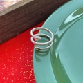 Vintage S925 sterling silver triple-wrap dragon ring with intricate scale details - Adjustable Open / White Gold