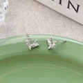 S925 sterling zilveren tarweblad krans oorknopjes met marquise zirkonia steentjes - 925 zilver / Witgoud
