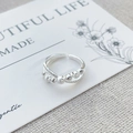 Double-layer S925 sterling silver ring with polished beads and sparkling cubic zirconia - Adjustable Open / Silver