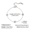 Dettaglio del bracciale a margherita in acciaio inox con dimensioni e proprietà impermeabili - Bracciale Margherita Argento (YYB023196-P)