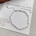 Classico bracciale in argento sterling S925 con maglia a naso di maiale regolabile - Argento