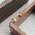 S999 zilveren klaver opaal oorknopjes met vintage gouden filigraan ontwerp - 990 zilver / Goud