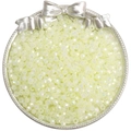 Pale yellow 4mm faceted glass seed beads with AB iridescent coating for DIY jewelry - 4mm / Yellow