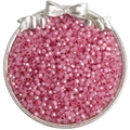 Pink aurora faceted glass beads for DIY jewelry making in a silver metal tray - 4mm / Red