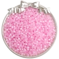 DIY craft supplies featuring faceted pink glass seed beads in a decorative silver dish - 4mm / Pink