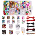 DIY acrylic letter bead set with 10-grid storage box and colorful jewelry making threads - DIY Material Kit