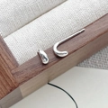 Minimalist S999 sterling silver heart-shaped J-hoop earrings with a polished silver finish - Water Drop Style (C489)