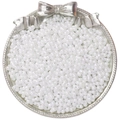 Pearlescent white peanut shaped glass beads for DIY jewelry making in silver tray - Baking Varnish Style / 6x4mm (5g/Pack, Approx. 100 Pieces) / Cream White