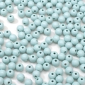 Light blue round acrylic beads for DIY jewelry making with smooth finish and central hole - Cyan / 8mm