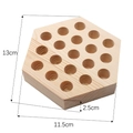Pine wood hexagonal organizer base with 19 holes for jewelry tools and brushes - Nineteen Slot Hexagonal Style