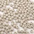 Creamy beige 8mm acrylic beads with center holes for DIY bracelet and craft making - Khaki / 8mm