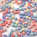 Pastel acrylic round beads in macaron colors for DIY jewelry and phone charms - Random Mixed Colors